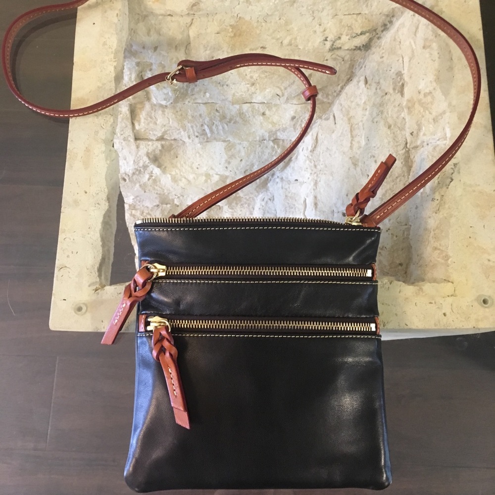Dooney and Bourke North/South triple zip crossbody